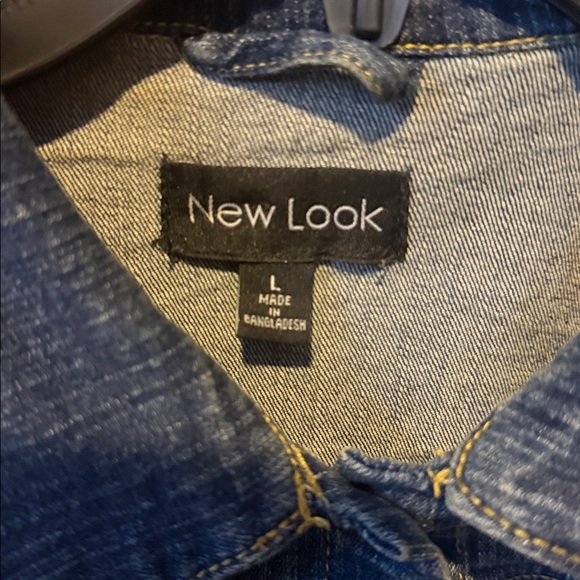 New Look Chic Blue Denim Cropped Jacket Ladies Large - Picture 4 of 5